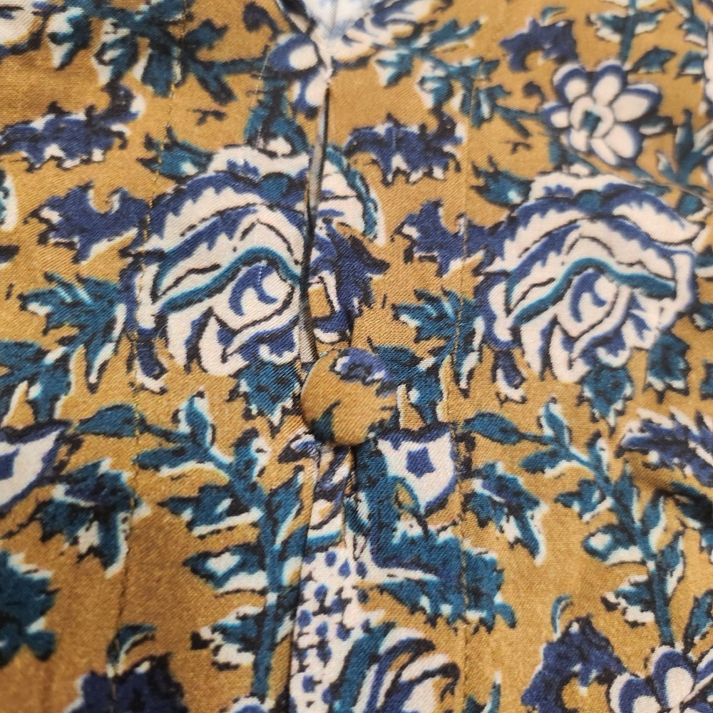 Faherty Noami Floral Boho Peasant Blouse With Fairfield Border - Picture 3 of 10